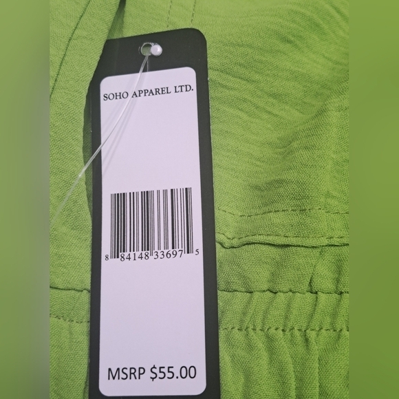 NWT Soho Apparel Lime Green Crinkle Pants   Size 1X - Picture 7 of 8